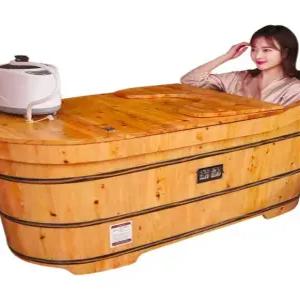 베란다 건식반신욕기 두꺼운 향나무 커버 없음 - 길이 1m 너비 60 높이 72