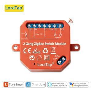 Tuya 스마트 라이프 지그비 스위치 2 갱 릴레이 모듈 조명 Google 홈 어시스턴트 Alexa Echo App 원격 제어