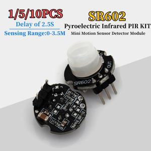 1-10PCS SR602 미니 모션 센서 감지기 모듈 초전기 적외선 PIR 키트 Arduino Diy 용 감각 스위치 브래킷 (