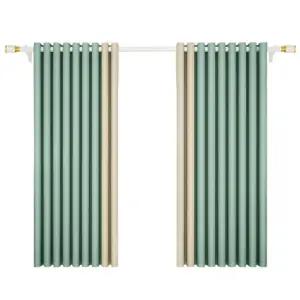 드레스룸중문 레일형 파티션 커튼 콩녹색-로마봉