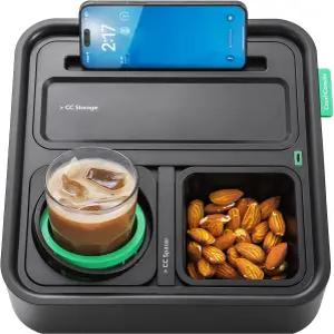 카우치콘솔 오리지널 트레이 팔걸이가 있는 음료 및 스낵 소파 캐디 휴대폰 스탠드가 테이블 TV 리모컨