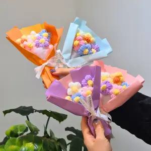 미아아트 한송이 꽃다발 뜨개 졸업식 졸업 꽃 완제품 학예회 발표회 재롱잔치