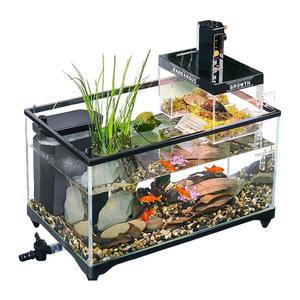 반수생 거북이 어항 놀이터 쉼터 43x25.5x24.5cm바닥 육지 파충류 배수 오픈형