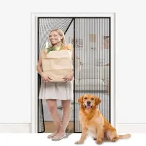 마그네틱 스크린 도어 클로저 단일 출입구용 접이식 화면 크기 38x 83인치 문 36x 82인치 반려동물 및