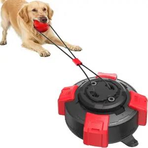 TENGDE 개 씹는 장난감 초강력 흡입 컵 당기는 실내외 놀이를 위한 로프가 있는 인터랙티브 츄 볼 모든