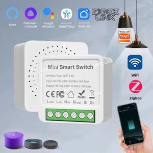 WiFi/Zigbee 3.0 스마트 스위치 미니 차단기 DIY 모듈 원격 타이머 무선 조명 제어 Tuya Smart Life Alexa