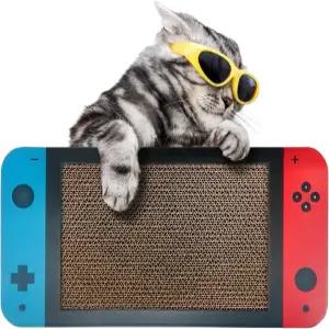 NICETHUM 게임용 고양이 스크래처 스티커가 부착된 양면 패드 테마 귀여운 인터랙티브 장난감 및