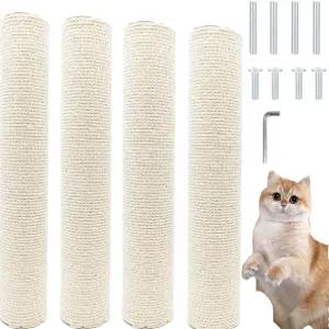 4 PCS M8 고양이 긁힘 포스트 교체 나사가 있는 15.7인치 사이잘 폴 나무 DIY 패드 공예 원예 해먹 홈