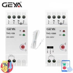 GEYA THC-109B 포토셀 라이트 컨트롤러 스위치, 센서 포함, 16A, 25A, AC220V, 딘 레일 램프 제어