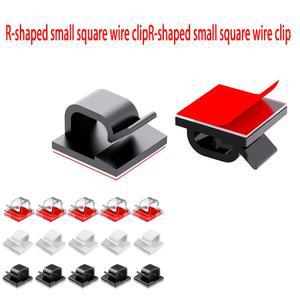 50개 투명 접착식 케이블 클립 홀더 실내외 강력 책상 정리 코드 정리기 와이어 차량용 접착 아래