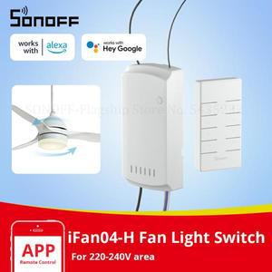 SONOFF iFan04-H Wifi 스마트 팬 라이트 컨트롤러 433 Mhz 원격 제어 220-240V 홈 스위치 Alexa Google 홈