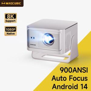 Magcubic 오토 포커스 안드로이드14 4K 프로젝터 900ANSI 8K 네이티브 1080P HY350Max 와이파이6 BT5.4 16G