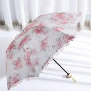 [패션] 양산 자외선 튼튼한 햇빛 자수 차단 장미 레이스 양우산