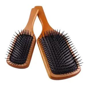 에어쿠션 엉킴 방지 우든 패들 브러쉬 쿠션 두피마사