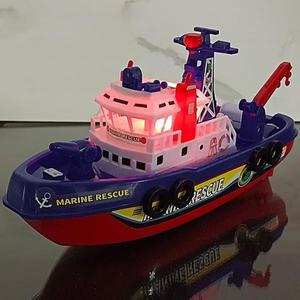 고품질 깜박이는 불빛 전기 배 장난감 자동 조향 사실적인 보트 LED 조명 사운드 크루즈