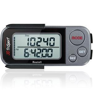 클립 및 스트랩이 있는 Realalalt 3DriSport 걷기 3D 만보계, 전자책에는 30 일 메모리 정확 스텝 카운터, 거리 마일/km, 칼로리 일일 운동 시간 모니터가 포함