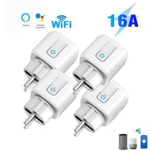 Tuya WiFi 스마트 플러그 16A/20A EU 소켓(전원 모니터 타이밍 포함) 라이프 지원 Alexa Google 홈 Yandex