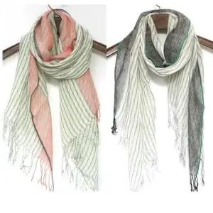 고급린넨100%롱스카프 반값 마 여성.봄 여름 패션 숄 비치웨어 스카프