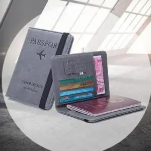 컬러 여권 케이스 RFID 다용도 카드지갑 출입증 수납함 여행용파우치 가죽 커플