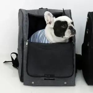 [JED] 강아지 이동 허그 간식구멍 라이트그레이 백팩 1P