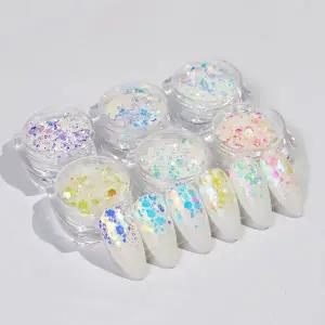 네일아트 영롱한 육각형 머메이드 혼합글리터 6종세트