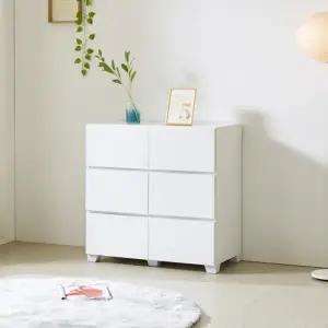 실용적인 거실,침실용 수납 서랍장 3단6칸 80cm P0000BUH