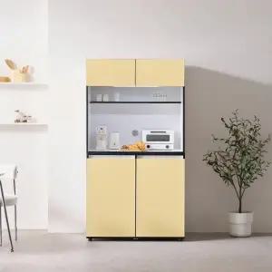 [인터데코]LED조명 로봇청소기 수납 주방 수납장 100cm P0000BTR