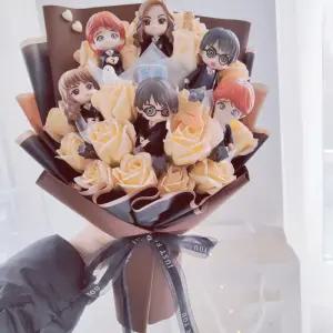 졸업모자 꽃다발 해리포터 피규어 인형 장식품 인테리어 조화 선물용 동창 친구 남자친구 생일 데코