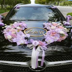 웨딩카 장식 꾸미기 웨딩카장식 결혼 대형 18점 세트+네루 원단