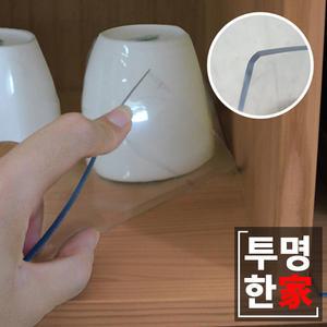유리대용 투명매트 식탁 책상 테이블 선반 모서리라운딩