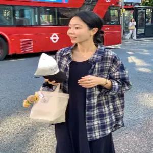 버킹 체크 루즈핏 셔츠 (one color)