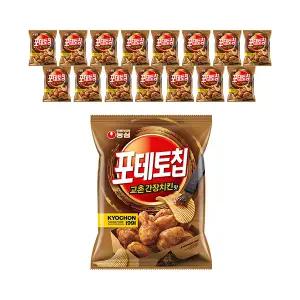 농심 포테토칩 교촌간장치킨맛 55g, 16개