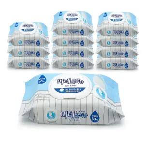 샤인 물에 녹는 비데물티슈 캡형 60매 x 12팩 화장실전용