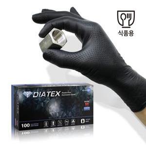 다이아텍스 프리미엄 니트릴 글러브 장갑 100매 고무 블랙 일회용 안전 nitrile