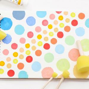 [문구티쳐] 민화샵 스텐실스펀지도장 5종세트 아기미술놀이 모양찍기