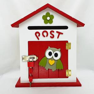 부엉이 레드 버드하우스 열쇠 편지함 인테리어 우체통 장식 건의함 소리함 소통함