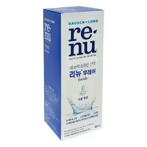 리뉴 후레쉬용액 355ml (박스만찌그러짐_2026.08.31까지)/소프트렌즈용/다기능액/단백질제거/렌즈세척