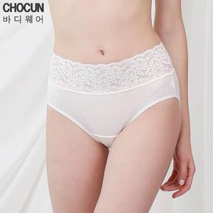 [초끈]퓨어코튼60수면허리쏙레이스팬티