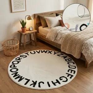 홈메이드 알파벳 원형 러그 먼지없는 거실 카페트 단모 방수 G형