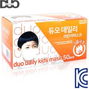 듀오 데일리 어린이 일회용 마스크 50매 화이트 KC인증