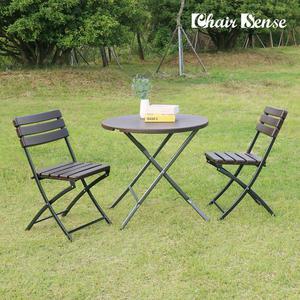 벨리체 우드 테이블 800 원형 2인 세트 야외 접이식 의자 캠핑 다용도 휴대용 베란다 테라스 옥상 브로몰딩