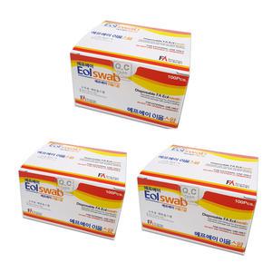 에프에이 일회용 알콜솜 에탄올 이올스왑 화이트 100매 x 3각