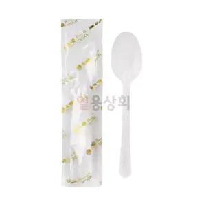 일회용 숟가락 BW 177mm 줄줄이 개별포장 1500개 투명