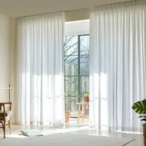 뷰하우스 소프트밀크 나비주름 쉬폰커튼 특대형