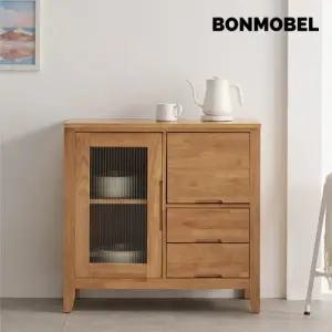 본모벨 830 레트로 원목 주방수납장 서랍형