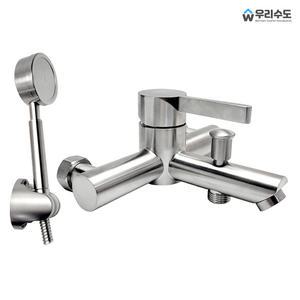 우리수도 SUS304 스텐 샤워욕조 벽붙이 오블-S 샤워기 수도꼭지 교체