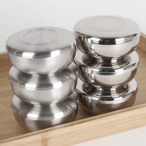 반공기 스텐 이중 밥그릇 낮은 업소용 식당 밥공기