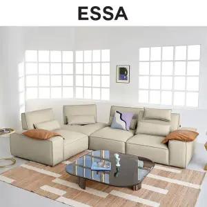 [롯데백화점]에싸 포르토 4인 코너형 스윙기능 토그 소가죽 소파