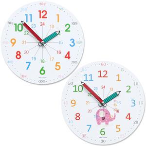 국산 교육용 무소음 24시간 스터디 벽시계 어린이 시간공부 유리없는 가벼운 아이방시계 아동용 학습교구
