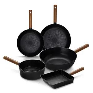 국산 티타늄코팅 우드 팬시리즈 5종 프라이팬 궁중팬 밀크팬 계란말이팬